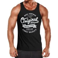 Neverless Tanktop Herren Tank-Top Original Denim Goods Vintage Druck Muskelshirt Muscle mit Print
