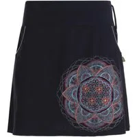 Vishes Minirock Kurzer Damen Baumwoll-Rock Taschen-Rock Mini-Röcke Blume des Lebens Hippie, Ethno, Boho Style