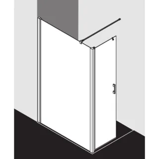 Kermi Liga Seitenwand LIT1L080201AK 80x200cm, links, silber/mattglanz, ESG klar, auf Duschwanne