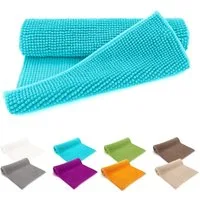 heimtexland Badematte Badvorleger Chenille Badteppich Duschvorleger, rutschhemmend beschichtet, Fußbodenheizung geeignet, schnell trocknend, strapazierfähig, fußbodenheizungsgeeignet, rutschfest, saugstark, Polyester, rechteckig, 45x50 cm, Hochflor, 