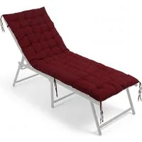 relaxdays Bankauflage Gesteppte Bankauflage, rot, 190 x 70 cm