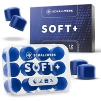Schallwerk Gehörschutzstöpsel SCHALLWERK ® Soft+, 12 Silikon Ohrenstöpsel – optimale Unterstützung