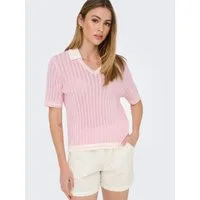ONLY Polokragenpullover ONLSPORTI SS POLO KNT NOOS Baumwolle, regular fit