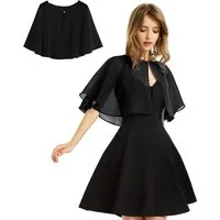 nsihing Bolero Damen-Bolero aus Chiffon,Halbarm, kurzes Abendkleid-Schal Schal, Hochzeit, Cape, Bolero, Chiffon Coverup,Sommer Strickjacke