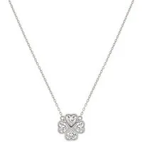 Suzan Gold Kette mit Anhänger Kleeblatt Halskette Zirkonia 925 Sterling Silber – Elegante
