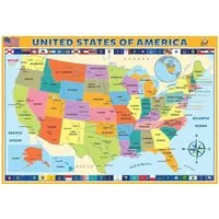 EUROGRAPHICS Puzzle Eurographics 6200-0651 - Karte der Vereinigten Staaten, Puzzle, 200..., Puzzleteile