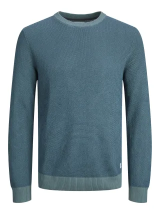 JACK&JONES - JJEGLOBE KNIT CREW NECK NOOS goblin blue - Gr. - S