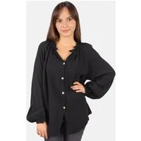 Seasons of April Hemdbluse CLOE MUSSELIN OVERSIZED Musselinbluse Damen Oversized Baumwolle mit Spitze, Cloe One Size
