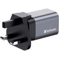 GaN-Ladegerät 35W, 1x USB-A , 1x USB-C grau, PD 3.0, QC 3.0