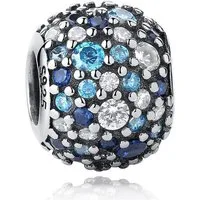 PANDACHARMS Bead Blaues Meeresrauschen Charm für Charm Armband, 925er Silber, Zirkonia
