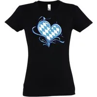 Youth Designz T-Shirt Bayern Herz Damen T-Shirt mit trendigem Frontprint