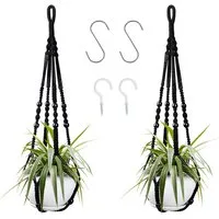 TUWENA Blumenampel 2-teiliges Pflanzenregal mit 4 Haken, gewebter Blumenampel
