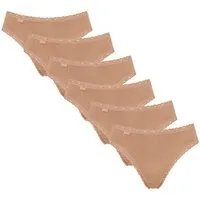 sloggi Tai-Slip 6er Pack 24/7 Cotton Lace (Spar-Set) Tai Slip - Baumwolle - Atmungsaktiv - Perfekter Sitz