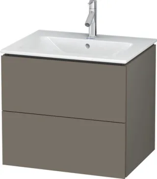 Duravit L-Cube Waschtischunterbau wandhängend Flanell Grau Seidenmatt 620x481x550 mm - LC624009090 LC624009090