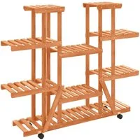 vidaXL Blumenständer Blumenständer mit Rollen 110x25x115 cm Massivholz Tanne (1 St)