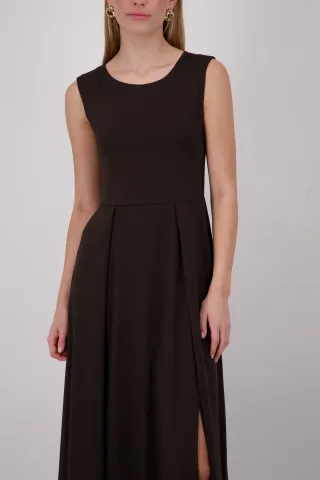 monari - Maxikleid mit Schlitzen coffee - Gr. - 42