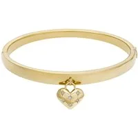 Fossil Armreif Schmuck Geschenk Edelstahl SADIE Herz, mit Glasstein