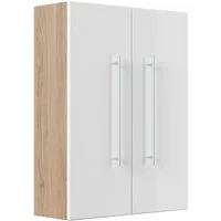 Magnolia Home Hängeschrank Badmöbel Aurum-L eiche hell/weiss hochglanz