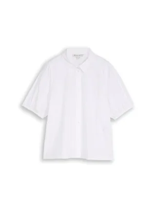 Denim Tom Tailor - Bluse mit Stickerei white - Gr. - M