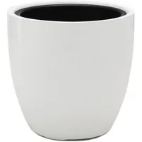 Flingora Pflanzkübel Faye, mit Einsatz - Fiberglas - Indoor & Outdoor - Weiß - Ø 30 cm