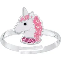 schmuck23 Fingerring Kinder Ring Pferd Einhorn 925 Silber, Kinderschmuck Mädchen Silberring Geschenk