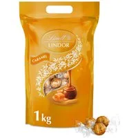 Lindt LINDOR Schokolade Lindt 1kg LINDOR Kugeln Caramel Beutel Schokolade Pralinen Karamell