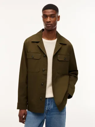 COTTON BLEND SHIRT JACKET Platinum Olive - Gr. - L