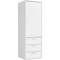 mokebo Kleiderschrank Der Grenzenlose (1-Türig & 3 Schubladen) Garderobenschrank, Schlafzimmerschrank oder Schrank klein in Weiß