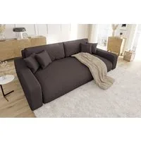 S-Style Möbel Schlafsofa Emma mit Bettkasten in Cord-Stoff