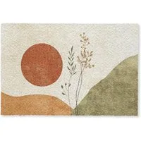 MuchoWow Fußmatte Sonne - Abstrakt - Äste - Orange, Rechteckig, innen Schmutzfangmatte, Tür, Schmutzfänger Flur, Teppich 60x40 cm
