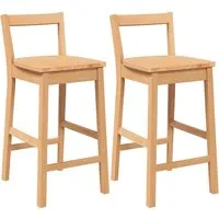 vidaXL Barhocker Barhocker 2 Stk. Natur Massivholz Gummibaum (1 St)