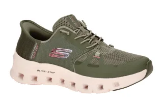 Skechers GLIDE STEP 150420 OLV olive - sportliche Slipper f?r Damen