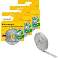 SCHELLENBERG Rollladengurt Mini 14 mm, 6 m, zur Bedienung eines Rollladens mit Gurtwickler (Set, 3-tlg), Gurtband in unterschiedlichen Farben erhältlich