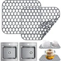 BlingBin Abtropfmatte 2PCS Spülbeckenmatte Silikonmatten für die Küchentheke Trockenpads, Trockenpads für die Küchentheke Waschbecken Matte Besteck