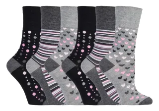 Sock Shop Gentle Grip - 6 Paar Damen nicht elastische Bambus Socken - SOLRM36