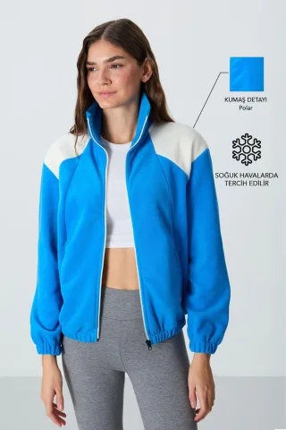 Oversized Farbblock-Half-Zip Sweatshirt