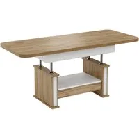 designimpex Couchtisch Design DA-555 höhenverstellbar ausziehbar 120/160/200 cm, Funktionstisch, Wohnzimmertisch, Tisch, Esstisch, Sofatisch, Schublade