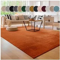 Paco Home Teppich Cadiz 630, rechteckig, Höhe: 14 mm, Uni-Farben, besonders weich, waschbar, auch als Läufer erhältlich