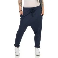 CLEO STYLE Jogginghose Damen Jogginghose 104 Dunkelblau Elastikbund mit Tunnelzug, Unifarben