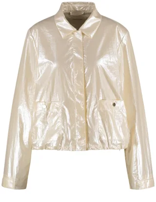 GERRY WEBER Collection - Glänzende Blazerjacke beige/weiß - Gr. - 36