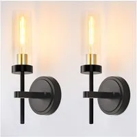 POPOLIC Wandleuchte Badezimmer-Wandleuchten-Set (2 Stück), modernes Wandleuchten-Set, fest verdrahtet, Badezimmer-Waschtischleuchte, klares Glas, geeignet für Wohnzimmer, Flur, Spiegel, Schlafzimmer, Treppen