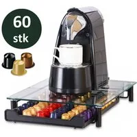 Cheffinger Kapselspender Kaffeekapsel Schublade für 60 Kapseln kompatibel mit Nespresso