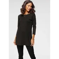 Laura Scott Longpullover Feinstrick mit U-Boot Ausschnitt und seitlichem Schlitz