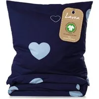 Lavea Kinderbettwäsche Bettwäsche Kinder Herzen Set, mit Reißverschluss, mit Herzmotiv, 100% Baumwolle, 2 teilig, weiche Bezüge für Bettdecke und Kopfkissen