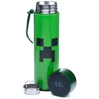 Puckator Trinkflasche Minecraft Creeper Trinkflasche mit Digital Thermometer