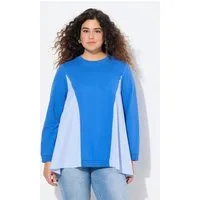 Ulla Popken Sweatshirt Sweatshirt Streifeneinsätze Rundhals Langarm