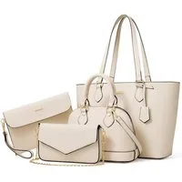 LuxusKollektion Handtasche Handtasche Damen Set Tragetasche Schultertasche 4-teilig Rosa