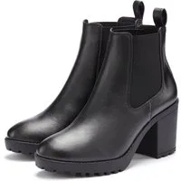 Vivance by Lascana Chelseaboots mit Blockabsatz & Stretch-Einsatz, High-Heel-Stiefelette, Ankle Boots