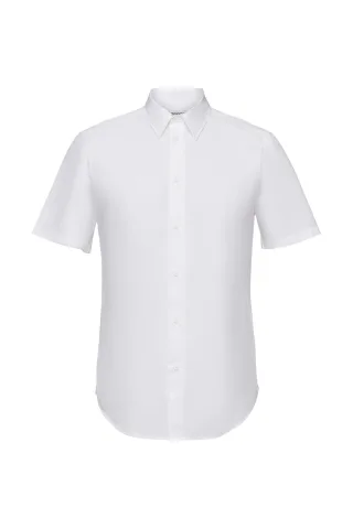 Men Shirts woven short sleeve white - Gr. - XXL