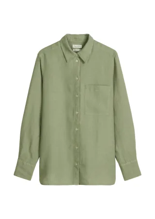 Marc OPolo Casual - Leinen-Bluse regular Fresh Sage - Gr. - 40